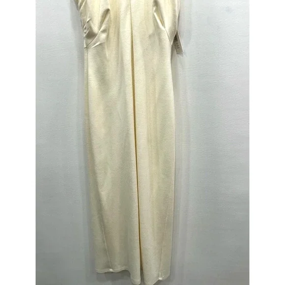 NWT Alice + Olivia Women's Suellen Twist Neck Halter Midi Dress Ecru‎ Size 6 - Picture 6 of 15